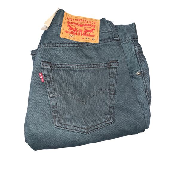 Brand New Levi's 501 Men's 30x30 Green/Blueish Button Fly Straight Leg Jeans - Picture 1 of 8